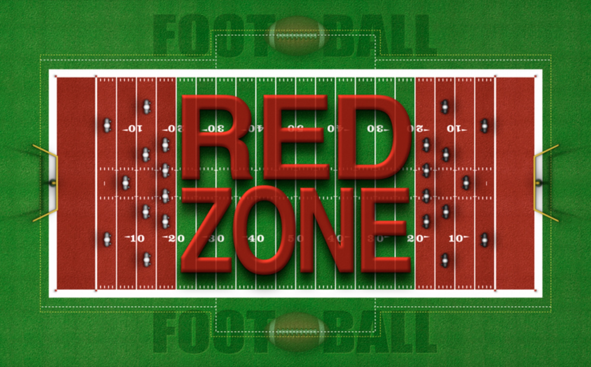 Illustration of field with textf "Red Zone" in the middle of the field